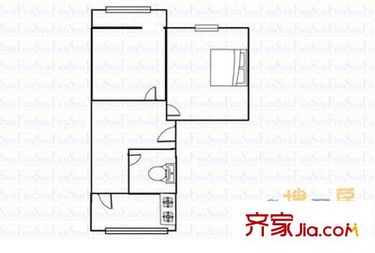 迎澤橋西電信六分局宿舍 2室 戶型圖