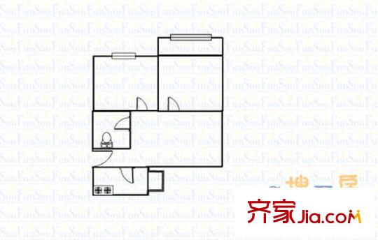 迎澤橋西電信六分局宿舍 2室 戶型圖
