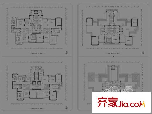 恒大華府八號樓2單元復(fù)式平面圖 10室5廳5衛(wèi)2廚