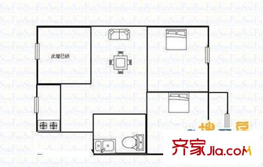 天廣苑 2室 戶型圖