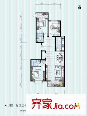 文湃苑6#B戶型（二、三單元） 3室2廳2衛(wèi)1廚
