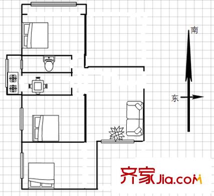 桃園南路第一社區(qū) 3室 戶型圖