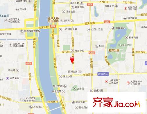 桃園南路第一社區(qū)交通圖太原  