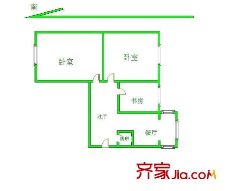 省汽運(yùn)宿舍戶型圖衛(wèi)校宿舍 2室
