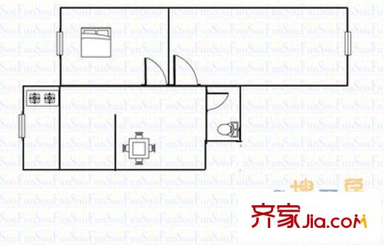 煤場(chǎng)鐵路小區(qū) 3室 戶型圖