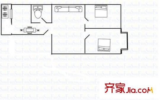 煤場(chǎng)鐵路小區(qū) 3室 戶型圖
