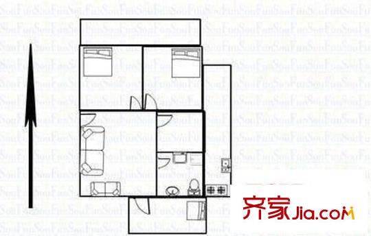 煤場(chǎng)鐵路小區(qū) 3室 戶型圖