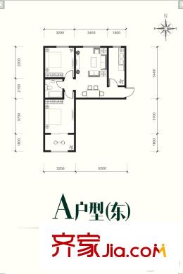 綠景未來城A戶型（東） 2室2廳1衛(wèi)1廚