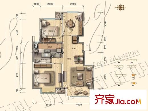 晉中萬科?朗潤(rùn)園逸興苑107平方米 108平方米中戶 3室2廳1衛(wèi)1廚