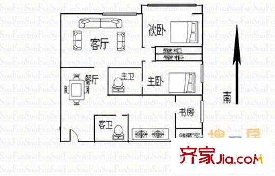 華宇國(guó)際 3室 戶(hù)型圖