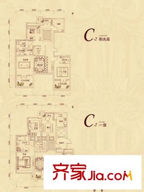 復地東山國際洋房C2戶型 7室2廳4衛(wèi)1廚
