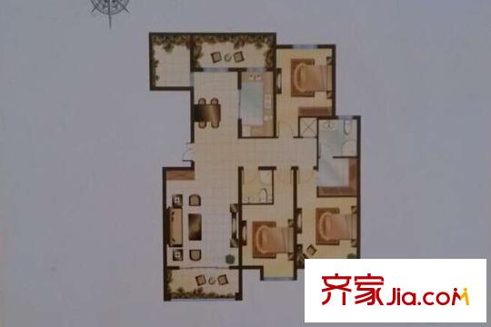辰興文教城五期B2戶型 3室2廳2衛(wèi)1廚