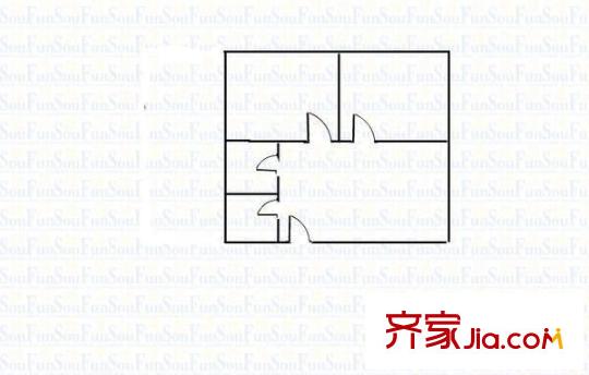 電建二公司社區(qū) 2室 戶型圖