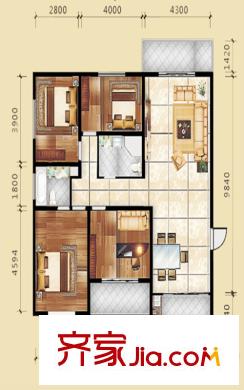 天賜康緣新區(qū)四居戶型一 4室2廳2衛(wèi)1廚