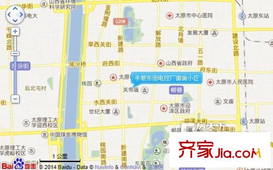 半坡東街電控廠宿舍小區(qū)交通圖太原  