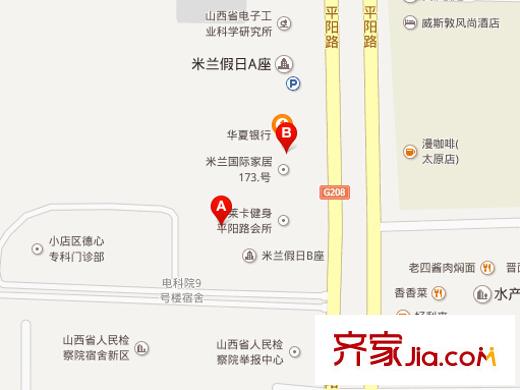 博雅米蘭假日交通圖太原  