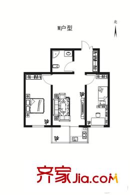 豪景?陽(yáng)光里M戶(hù)型 1室2廳1衛(wèi)