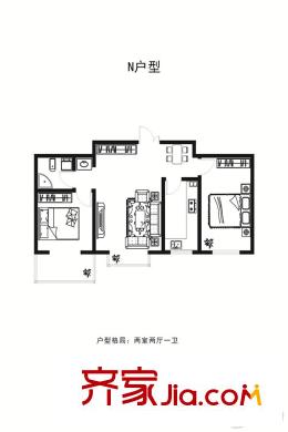 豪景?陽(yáng)光里N戶(hù)型 2室2廳1衛(wèi)