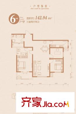 坤杰?拉菲公館6#02戶型 3室2廳2衛(wèi)1廚
