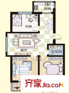 易居時(shí)代A戶型 3室2廳1衛(wèi)1廚