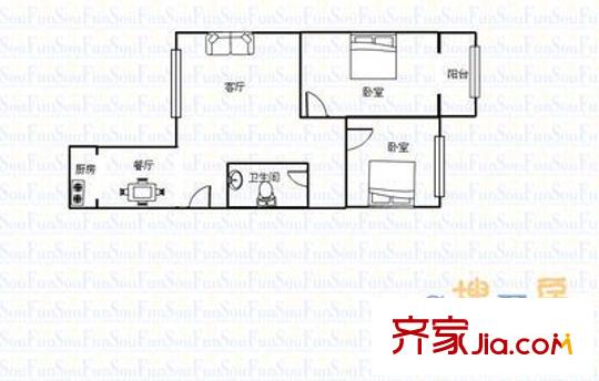 光華街光華苑 2室 戶型圖