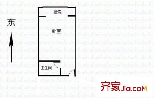 觀湖印象 1室 戶型圖