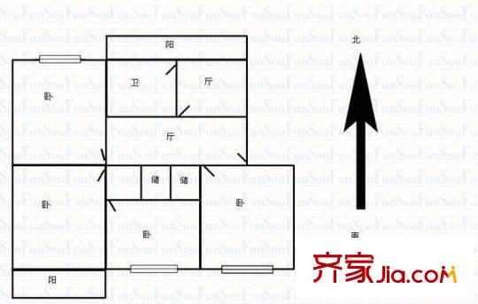 出版局宿舍 4室 戶型圖