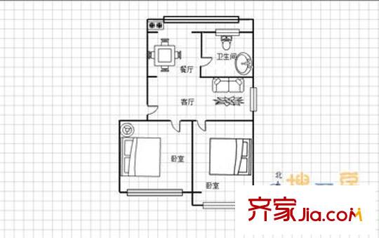 出版局宿舍 2室 戶型圖