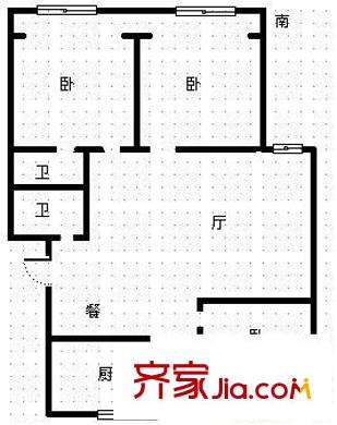 文苑大廈 3室 戶型圖