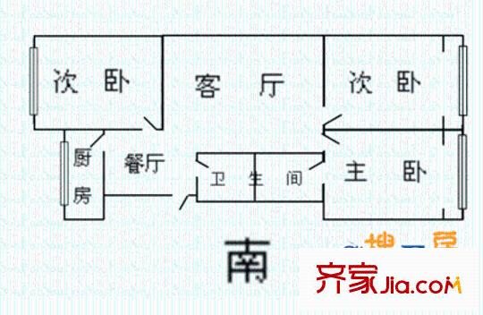 文苑大廈 3室 戶型圖