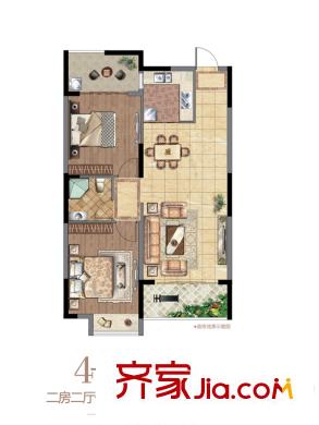 府東公館4C戶型 2室2廳1衛(wèi)1廚