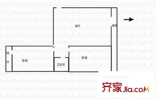 糖酒宿舍 2室 戶型圖
