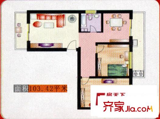 享堂小區(qū)戶型圖2室2廳1衛(wèi)1廚