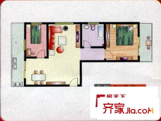 享堂小區(qū)戶型圖2室2廳1衛(wèi)1廚