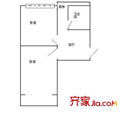 煤炭廳宿舍 2室 戶型圖