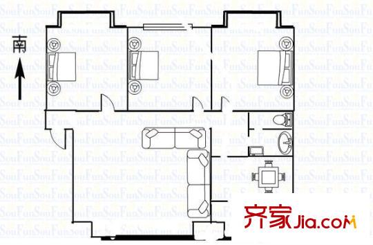 華夏數(shù)碼中心 3室 戶型圖