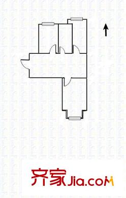 北大街東社區(qū) 2室 戶型圖