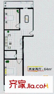 育陽小區(qū)戶型圖2室2廳