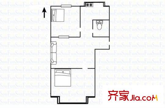 育陽小區(qū) 2室 戶型圖