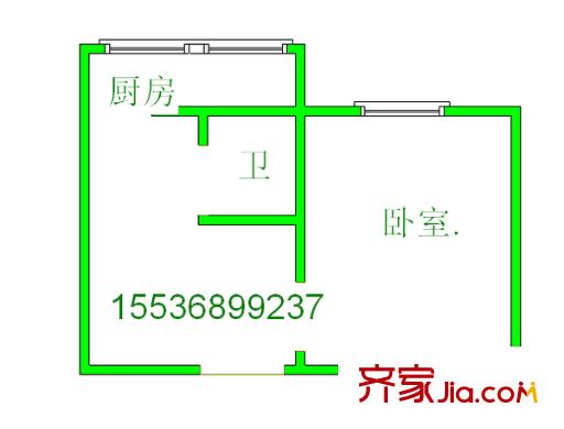 新城住宅小區(qū) 1室 戶型圖