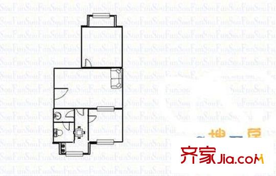 新城住宅小區(qū) 2室 戶型圖