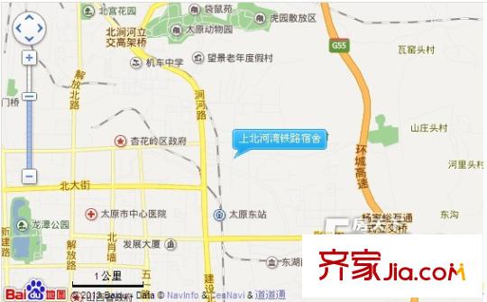 上北河灣鐵路宿舍交通圖太原  