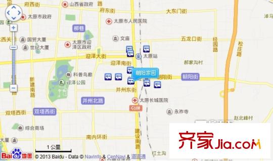 朝陽(yáng)家園交通圖太原  