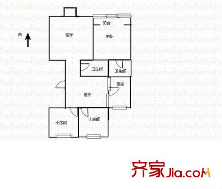 朝陽(yáng)家園 3室 戶型圖