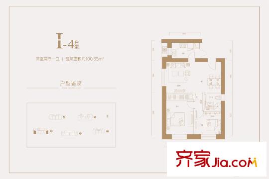 華潤(rùn)悅府I4戶型 2室2廳1衛(wèi)1廚
