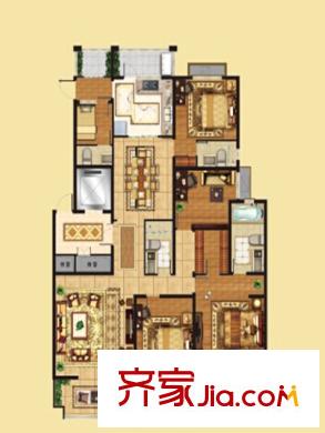 蘭亭?御湖城19#樓D戶型 5室2廳4衛(wèi)1廚