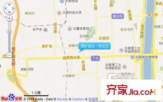 西礦街北一條社區(qū)交通圖太原  