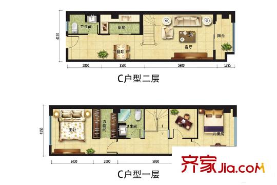 蘭田?傳奇C戶型 3室2廳2衛(wèi)1廚