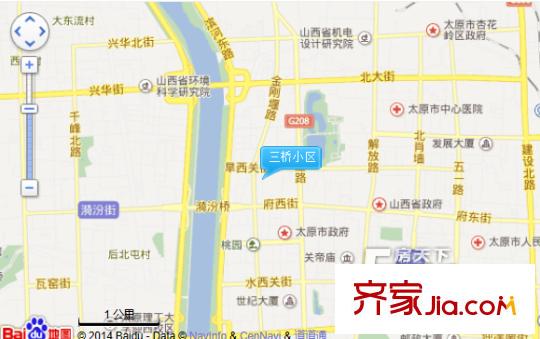 三橋小區(qū)交通圖太原  