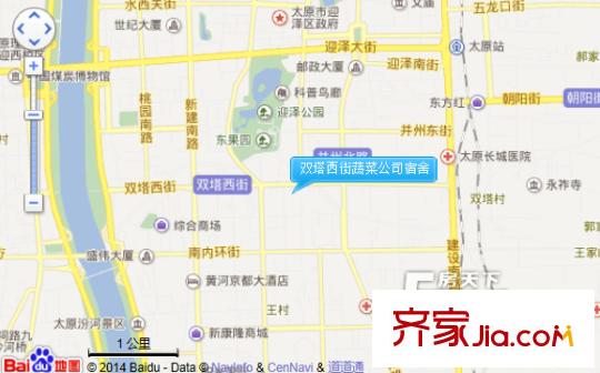 雙塔西街蔬菜公司宿舍交通圖太原  